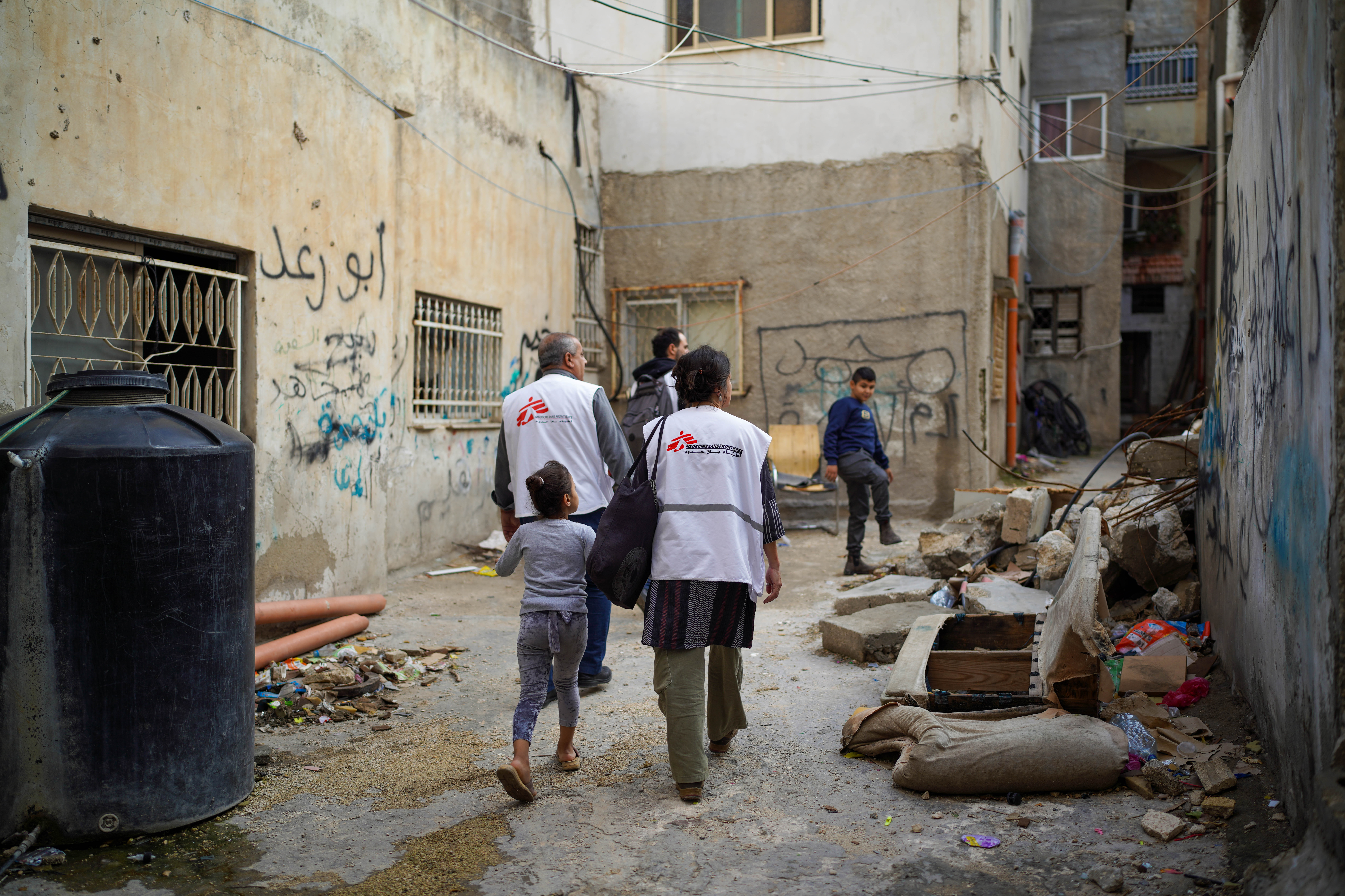 MSF's International president, Dr Christos Christou, visits Jenin refugee camp