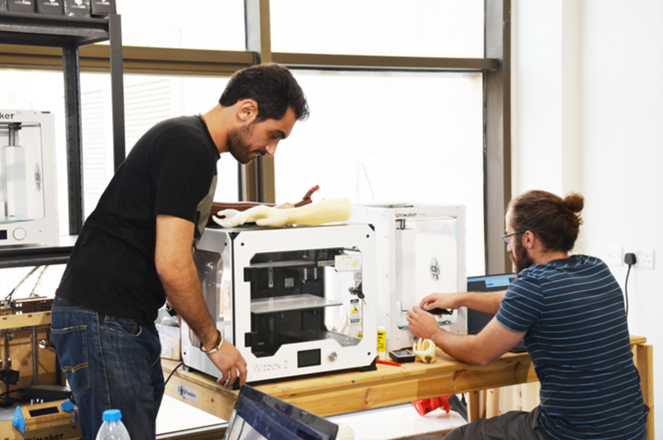 3D printing team at the MSF-run reconstructive surgery hospital