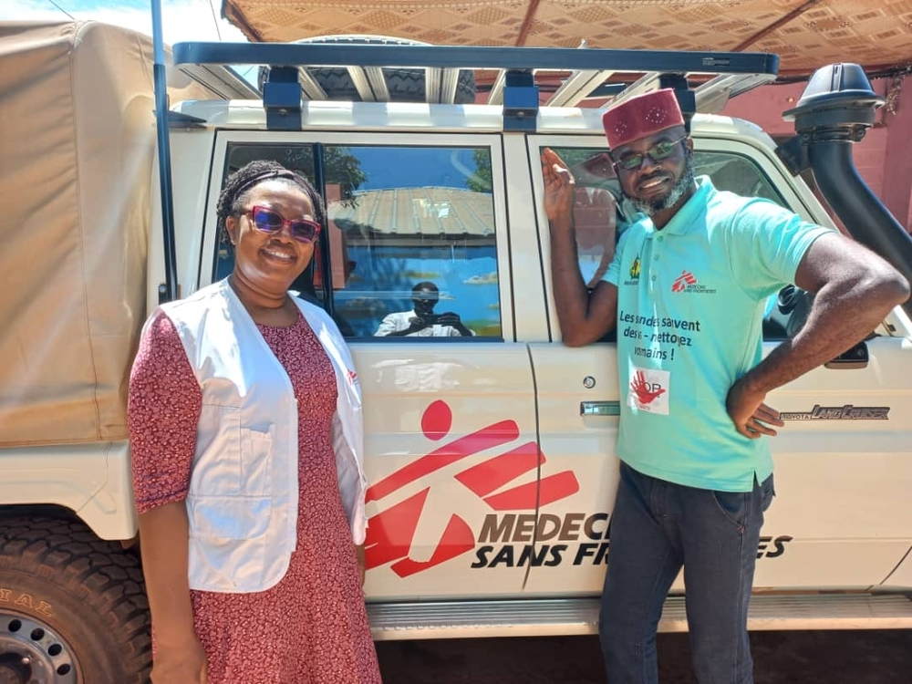 Monica Wambui Muchai, MSF project medical referent, and Abdel Yasser Alassane, former MSF project coordinator