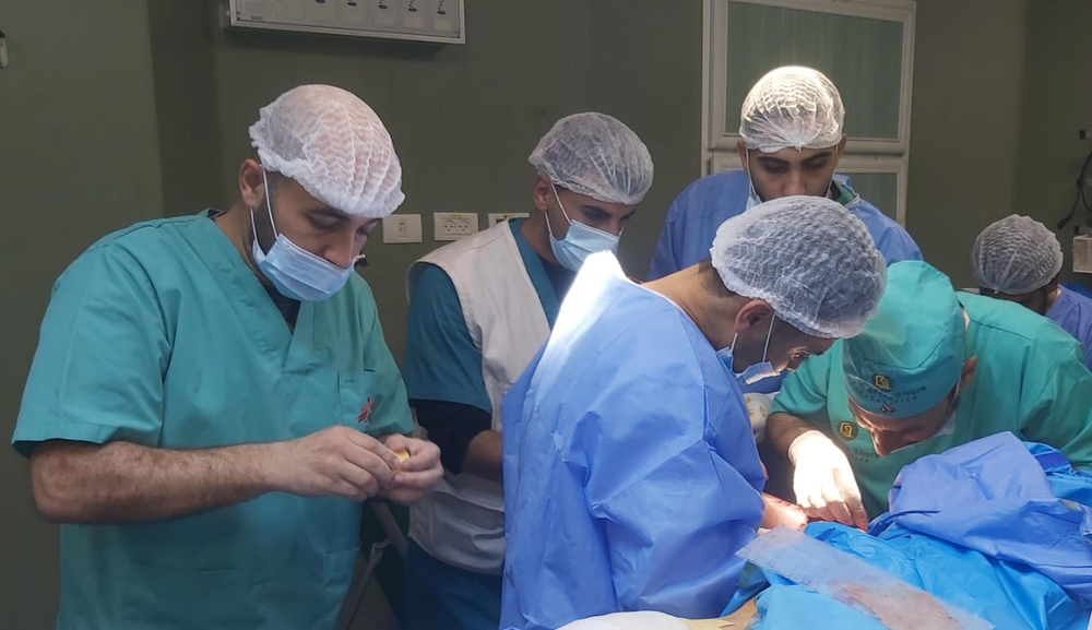 A medical team at Al-Shifa hospital
