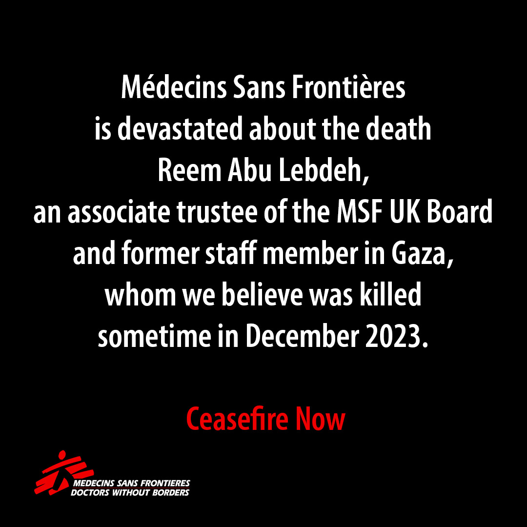 Gaza: MSF UK Board member killed during Israeli offensive in Khan Younis