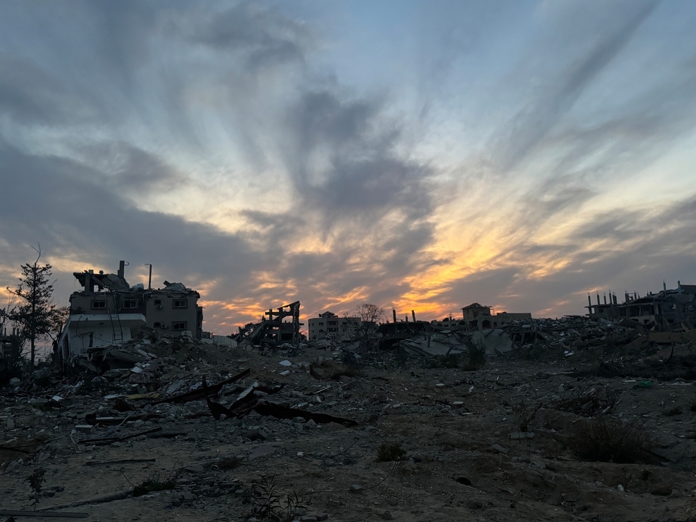 Sunset over the ruins of north Gaza