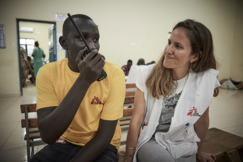 MSF staff outside the triage rooms at the Ameth-Bek hospital