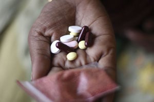 A woman receives treatment for MDR-TB in India, March 2012.