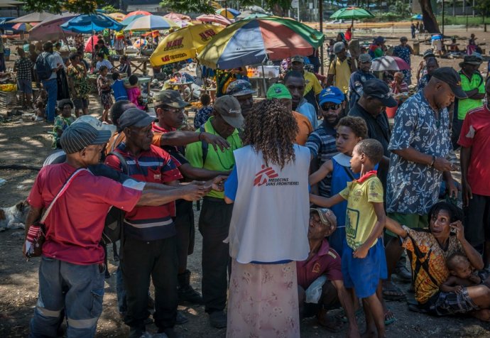 Community awareness in Port Moresby market